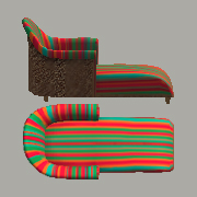 red Calypso chaise